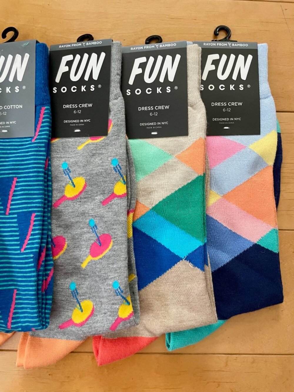 FUN Socks (6) pairs Novelty Nostalgic Dress Socks Mens 6-12 US 10-13 NEW - Picture 3 of 6
